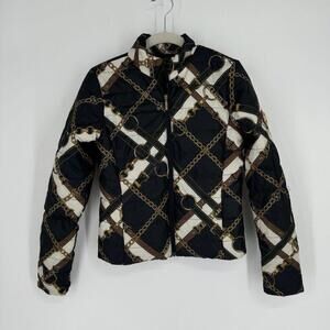 Michael Kors jacket coat womens XS equestrian chain preppy winter fall horse